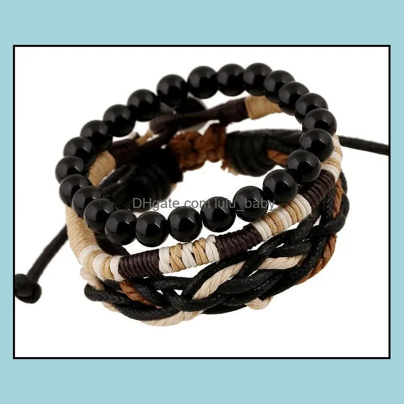 multilayer bracelets wings cross leather bracelet