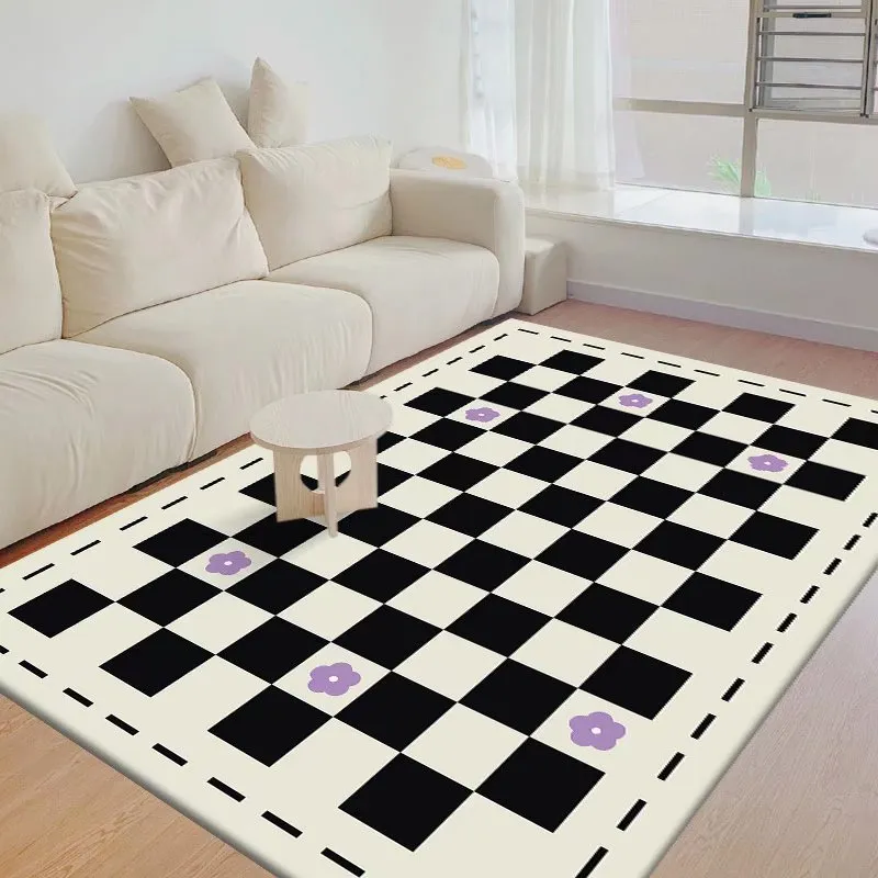 Checkerboard Solid Color Carpets Large Area Rugs For Living Room Non-slip Mat Soft Bedside Rug Girl Bedroom Decor Kid Play Mat