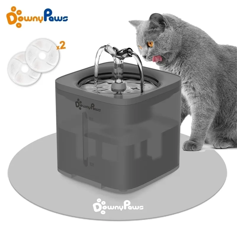 2l Automatic Pet Cat Water Fountain Filter Dispenser Matare Smart Drinkers För Katter Skål Kattunge Valp Dog Dricka Tillbehör 220323