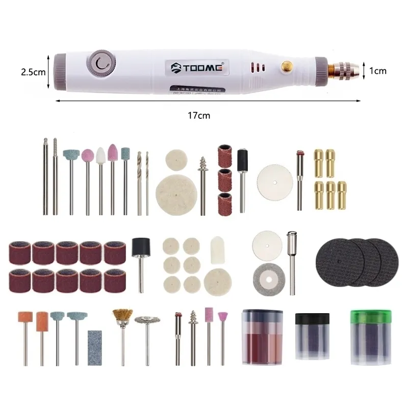 أدوات طاقة الحفر الصغيرة الكهربائية لآلة Manicure لأداة Dremel 0.33.2 مم مع إكسسوارات الطحن تعيين نقش PEN Y200323