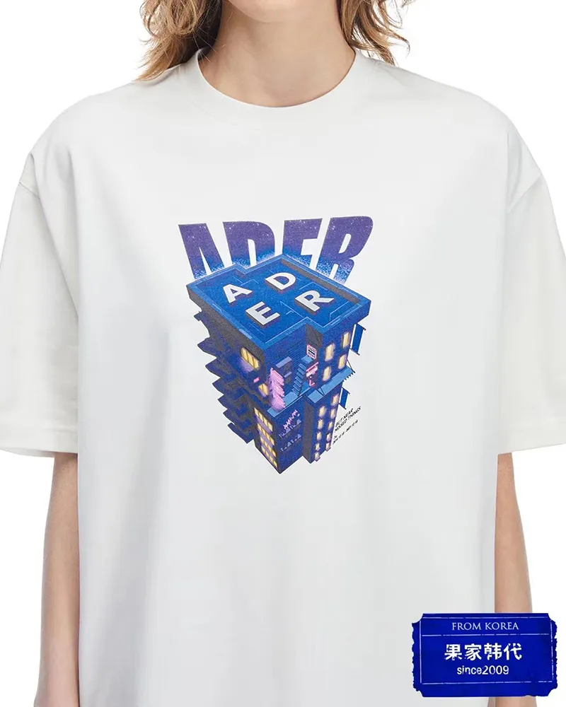 Överdimensionerad 22SS ADER ERROR T STORT LETTERVÄNDIGT T-shirt Kvinnor och män Trendiga Box AderError Top T-shirt Stereoskopisk 3D