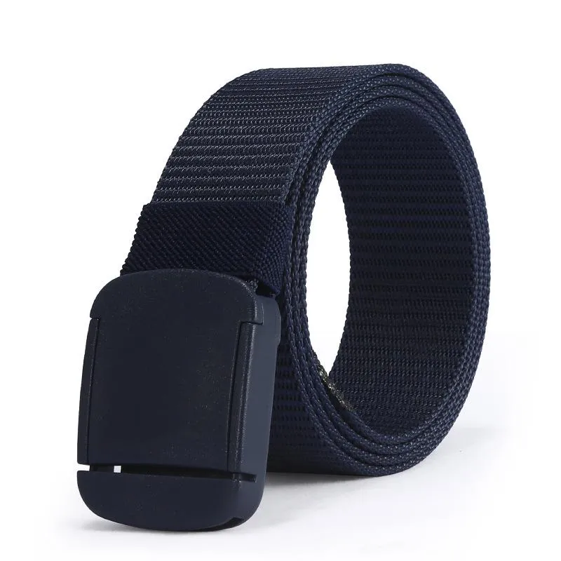 Cinturas Hombres Cinturón de cuero Canvas unisex tejido con nylon sin metal para verificación de seguridad militar