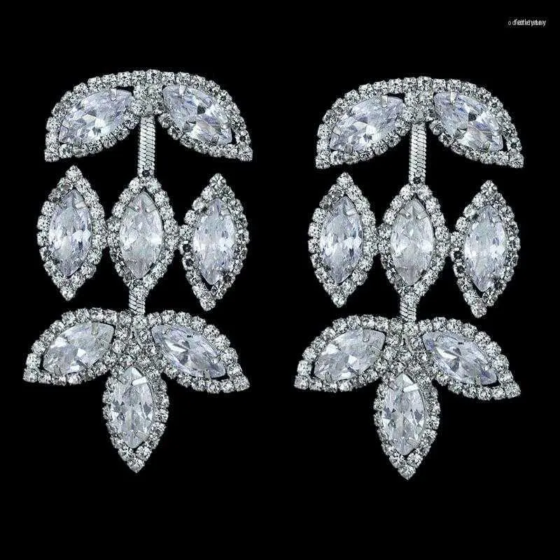 Stud Emmaya Fascinating Charming Leaves Shape Design Earing Muliticolors Choice Party Fashion Cubic Zircon Jewelry Elegant GiftStud Odet22 F