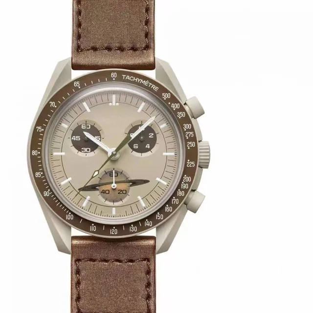 Bioceramic Planet MERCURY montres pour hommes pleine fonction montre chronographe à quartz Mission To MOON 42mm montre de luxe en nylon édition limitée maître couple montres-bracelets