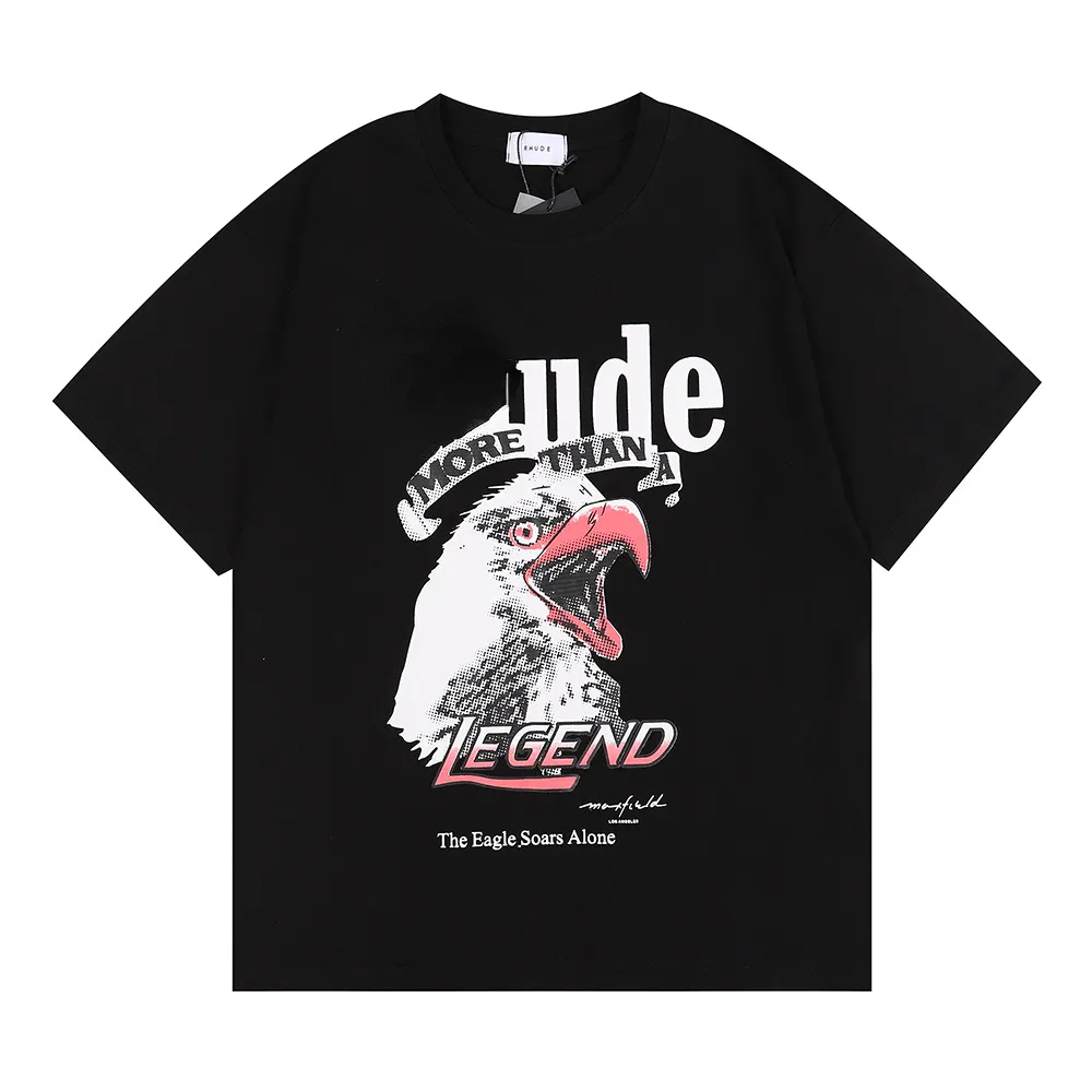 Casual Streetwear Men's T-shirts Round Neck Tee Loose Los Angeles Eagle Printing Designer T-shirt för män och kvinnor