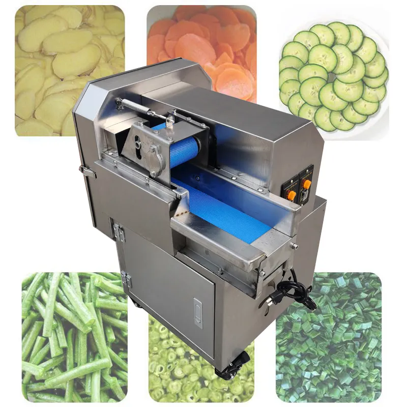 Machine de découpe de légumes automatique commerciale électrique pomme de terre carotte trancheuse de gingembre déchiqueter les légumes coupés en sections