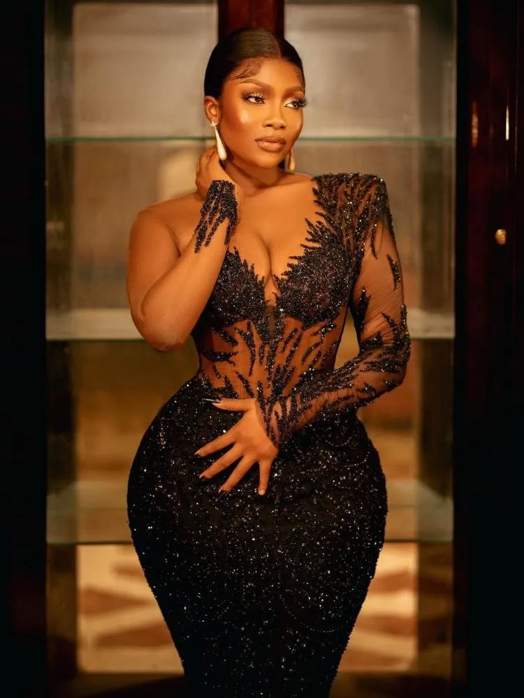 Black illusion sales dress