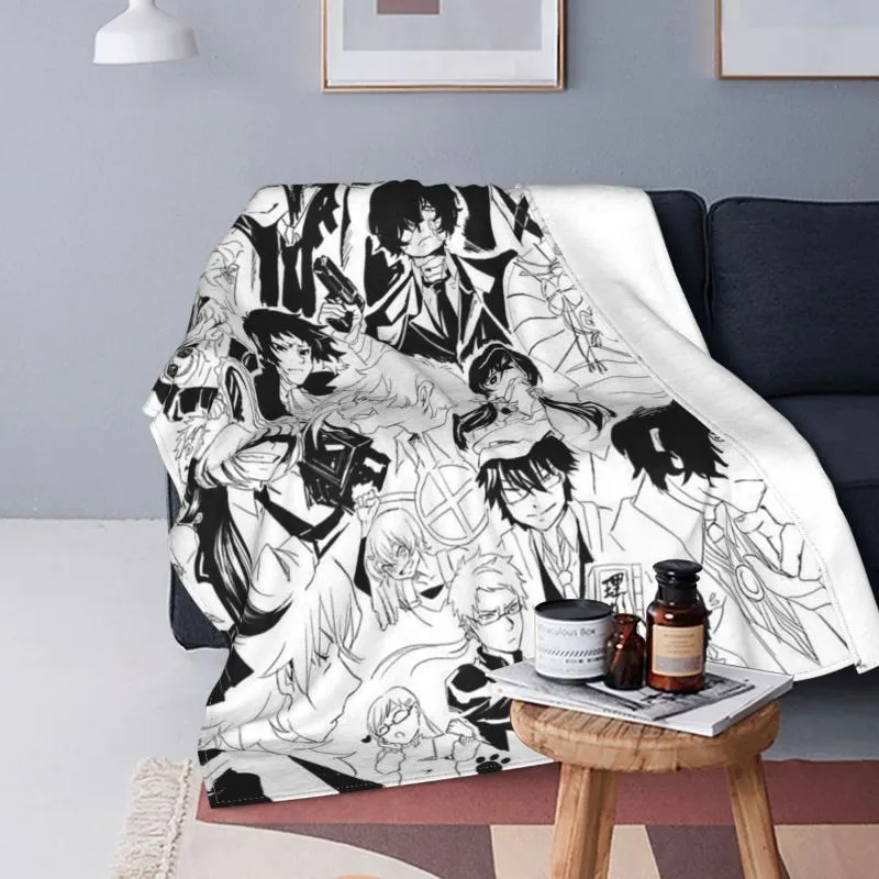 毛布のバンガーストレイドッグスアニメマンガブランケット太宰ぬいぐるみホームソファの装飾ソフト暖かいベッドスプレッド