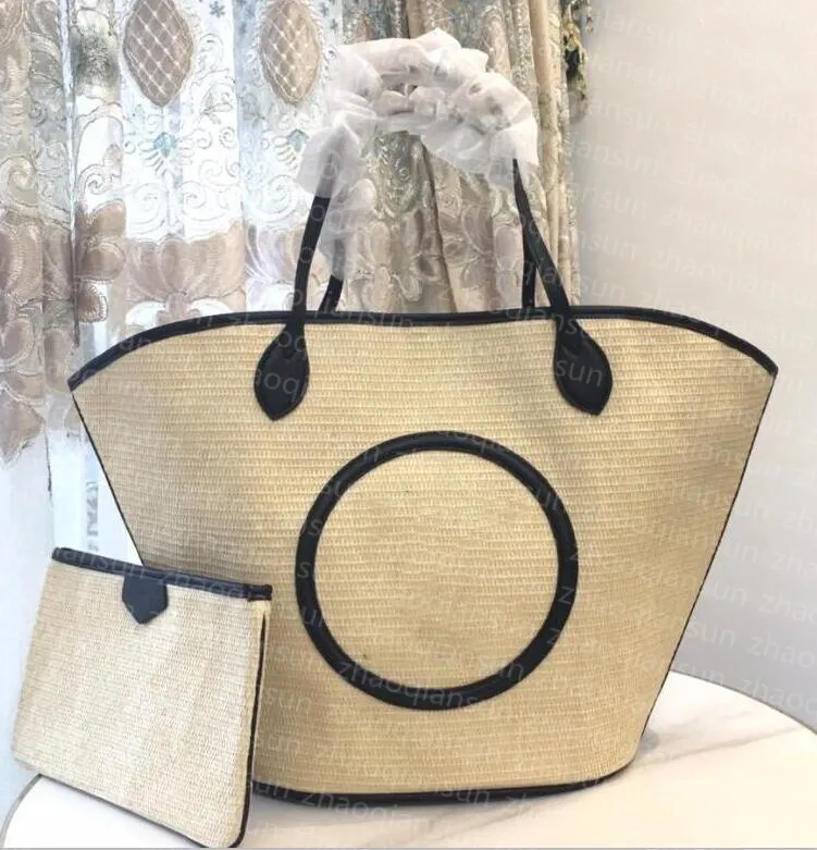 Borsa a tracolla da viaggio estiva da spiaggia PETIT BUCKET Borsa a tracolla in vimini intrecciata Borsa da donna in paglia Borsa casual da donna in rattan298B