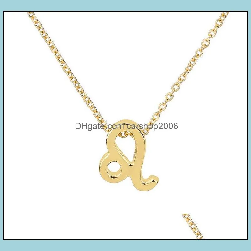 12 zodiac Necklaces with Gift card constellation sign Pendant Silver chains Necklace For Men Women Fashion Jewelry in Bulk