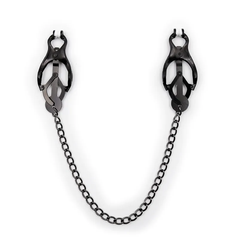 BDSM Metal Nipple Clips Clips Clitoris Labia Torture Torture Play with Chain Steel Bondage Sexy Toys for Women