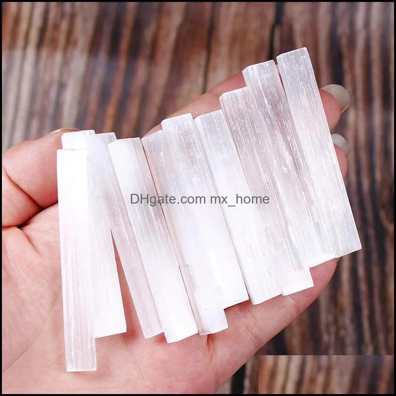 Runyangshi 10pcs Natural Selenite Crystal Stick Chips Gypsum White Quartz Rough Minerals Specimen Point Heali qylDIQ