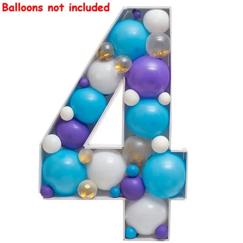 Boîte de remplissage de ballons avec chiffres en mosaïque de 73CM