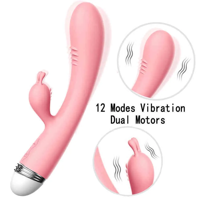 Charge USB AV Vibrator Conversion de fréquence adulte Femelle Femme Dildo Vibratrice pour le lapin pour anal Adulte Sex Toys 3GCN