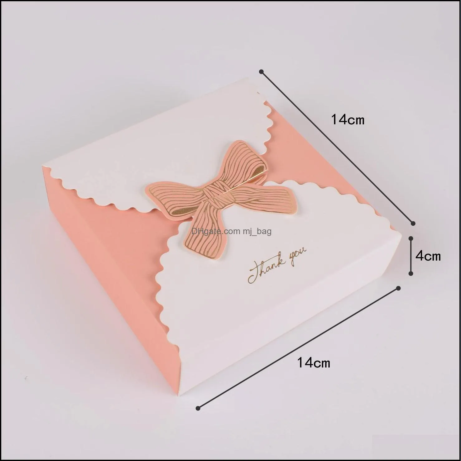 candy boxes with bow romantic gift cake chocolate package birthday party favor foldable carton wrapping paper wedding gift box