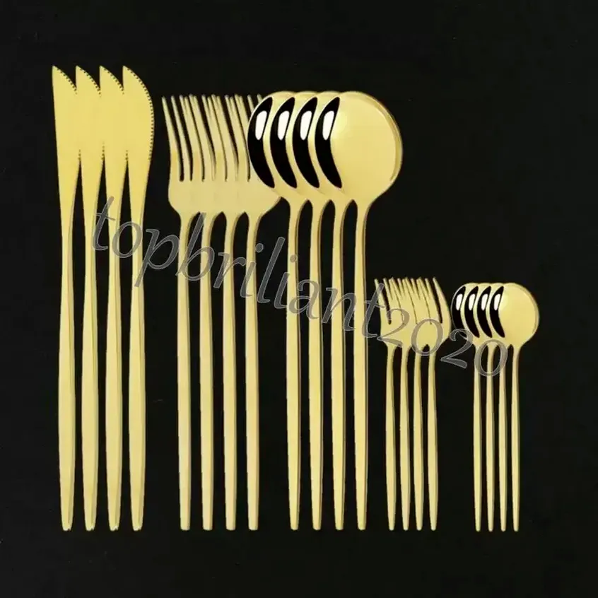 Flatware Sets DHL Flatware Sets Dinner Cutlery Stainless Steel Tableware Cake Fork Knife C0823