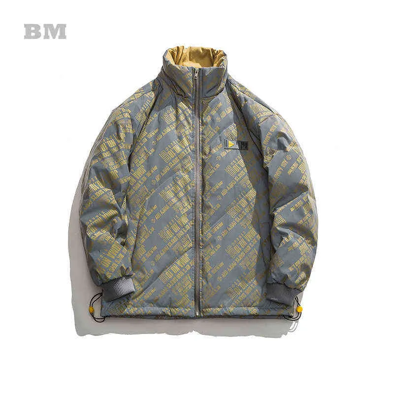 American Fashion Warmth Down Jacket Мужчины Зимние корейские воротнички пара Coats Streetwear Высококачественная топы мужская одежда T220802