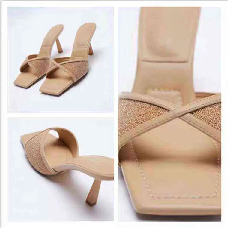 Slippers Sandals Women New Style Niche Square Head Open Toe Sandals Fashion Lady