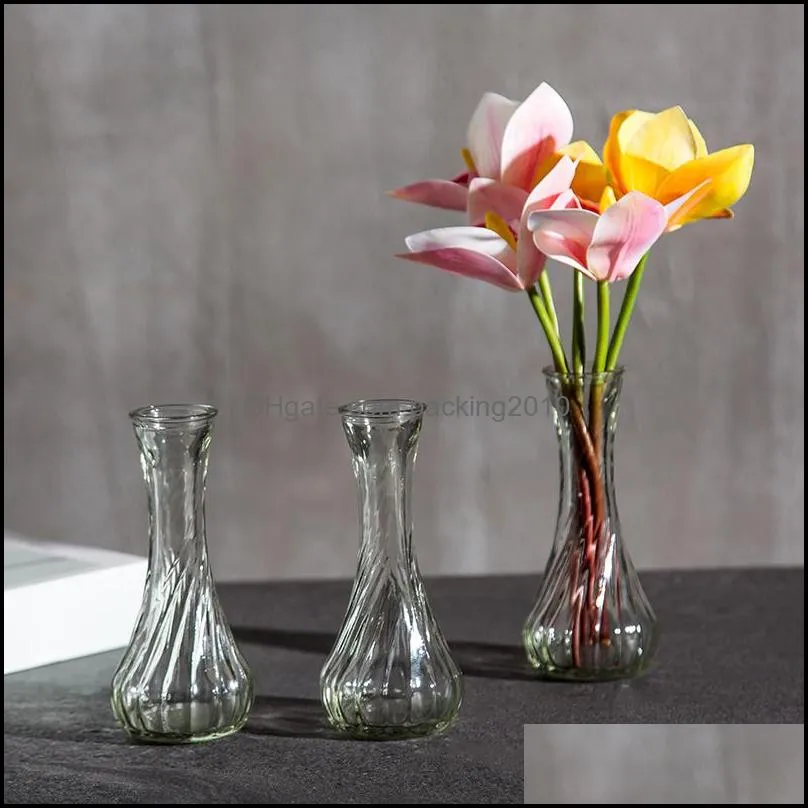 mini transparent glass vase living room flowers arrangement decoration hydroponic dried flower bottle creative