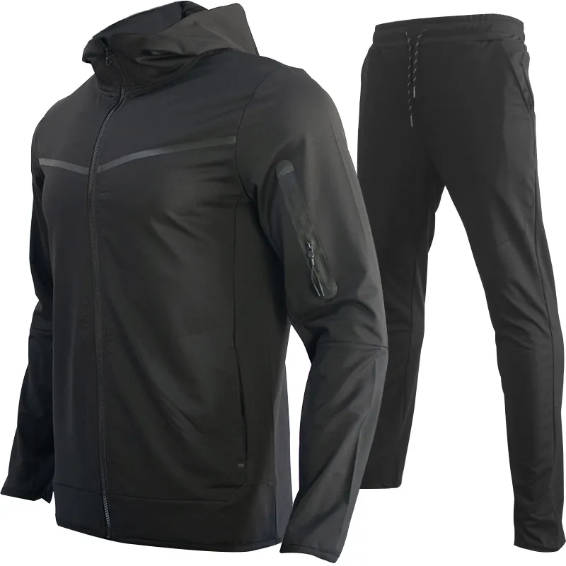 Survêtements pour hommes Survêtement Polaire À Capuche Stretch Formation Porter Bonne Qualité Manteau Pantalon De Survêtement Sport Ensemble Vêtements