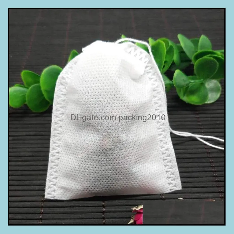 100Pcs/lot Teabags 5.5 x 7CM Fabric Empty Scented Tea Bags With String Heal Seal Filter For Herb Loose Tea Bolsas