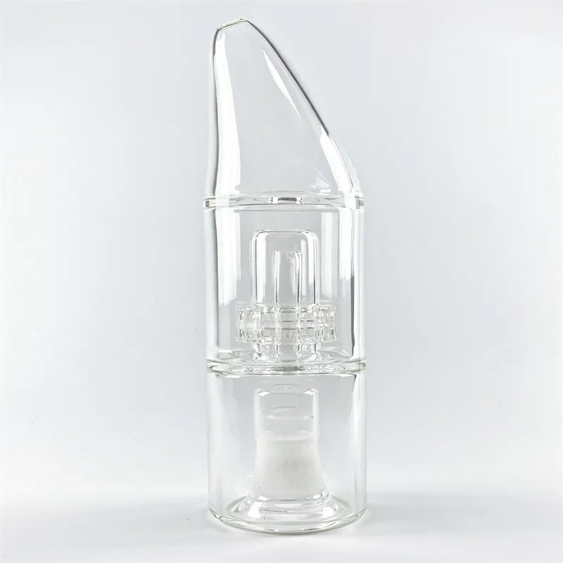 Tube d'aspiration de narguilé en verre borosilicaté clair et propre avec filtre, compact, confortable et efficace (GM-004)