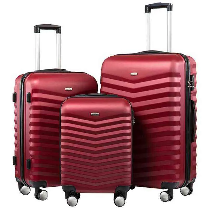 ビジネススーツケースインチセットハンド荷物スピナートラベル用ロック付き軽量ハードシェルスーツケースJ220708 J220708