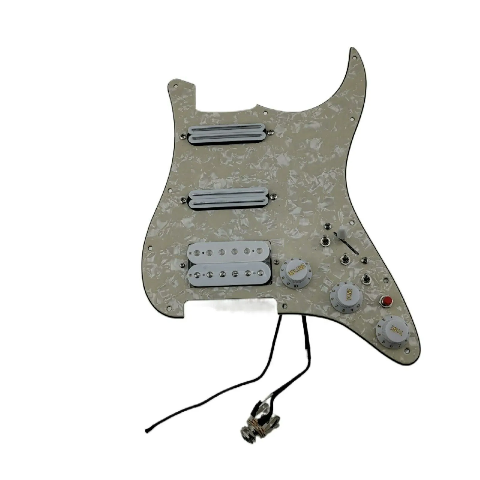 تحميل SSH جيتار guitar pickguard الأبيض alnico 5 التقاطات 7 طريقة swtich ل fd strat غيتار لحام تسخير