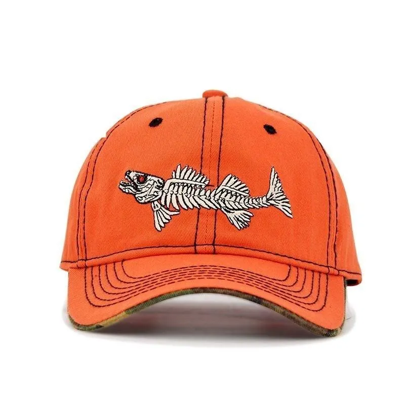 2022Fashion Caps Cotton Baseball Hats Adjustable Hiphop Fish Bone