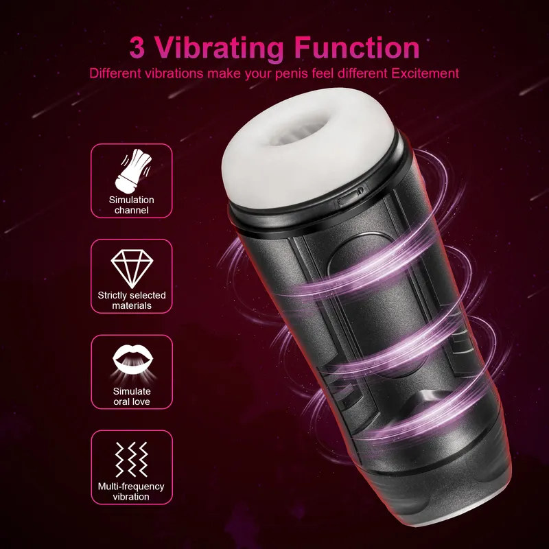 Realistic male masturbator Automatic sucking Strong vibration large size blowjob sex girls Sex toys for_voghion.com