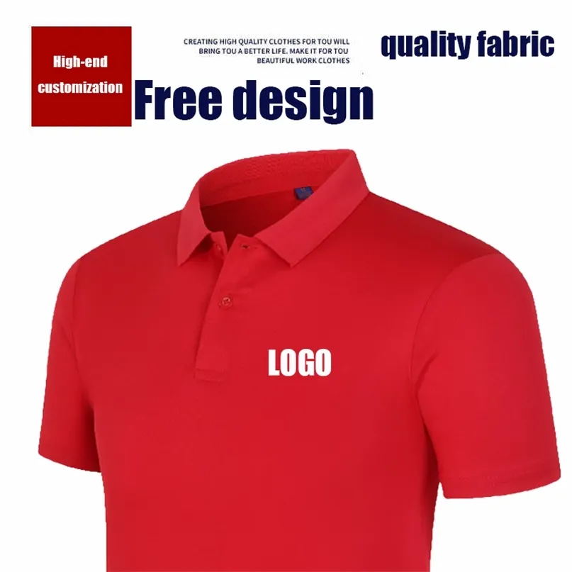 Wysokie dostosowywanie koszula polo niestandardowe Polo Polo Short Sleeve Wysokiej jakości szybka koszula dla dorosłych i dzieci rozmiary 220608