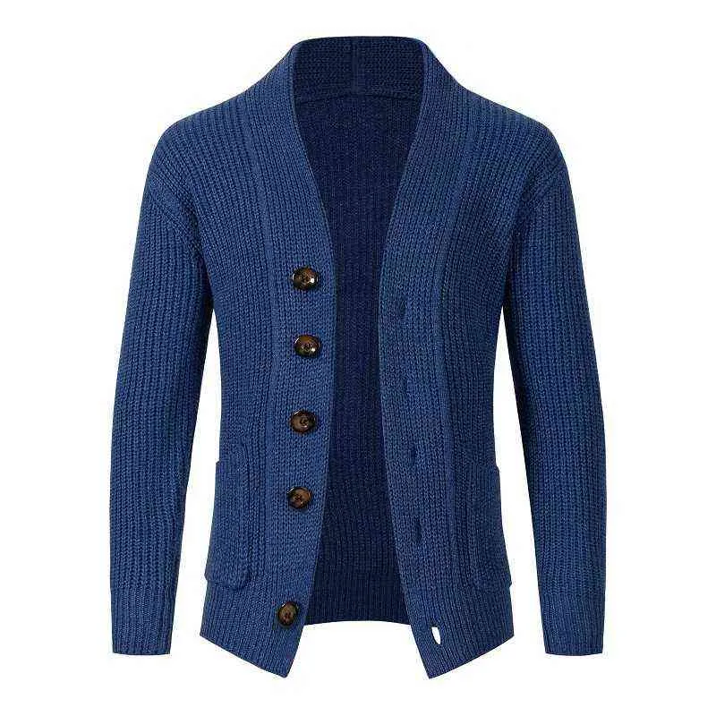 Gilet à manches longues pour homme, pull épais, tendance, Slim, simple boutonnage, décontracté, nouvelle collection automne 2022, L220730