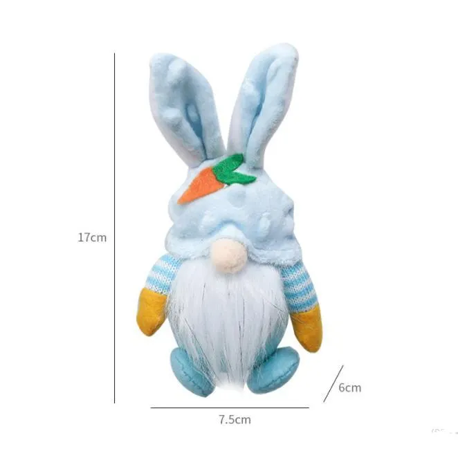 Easter Party Favor Faceless Gnome Rabbit Doll Handmade Reusable Home Decoration Spring Hanging Bunny Ornaments Kids Gift SN3219