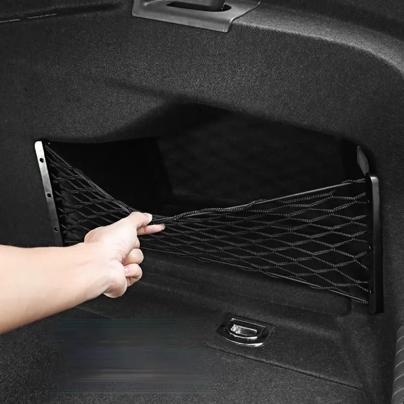 Organizzatore per auto posteriore universale sedile posteriore in rete sedile del bagagliaio rete elastica viti autofilettanti tasca portaoggetti gabbia auto borsa