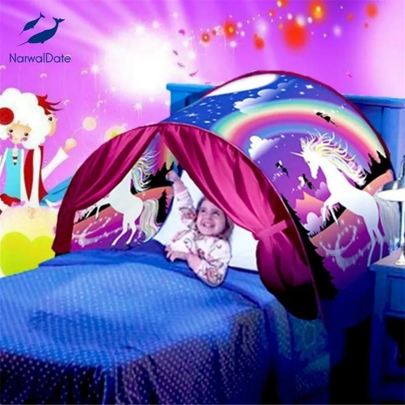 Tenda per biancheria da letto per bambini avanzata 3D stampata per camera da letto per ragazze Tenda per zanzara per letti a baldacchino per bambini Regalo per bambini per bambini Y200417