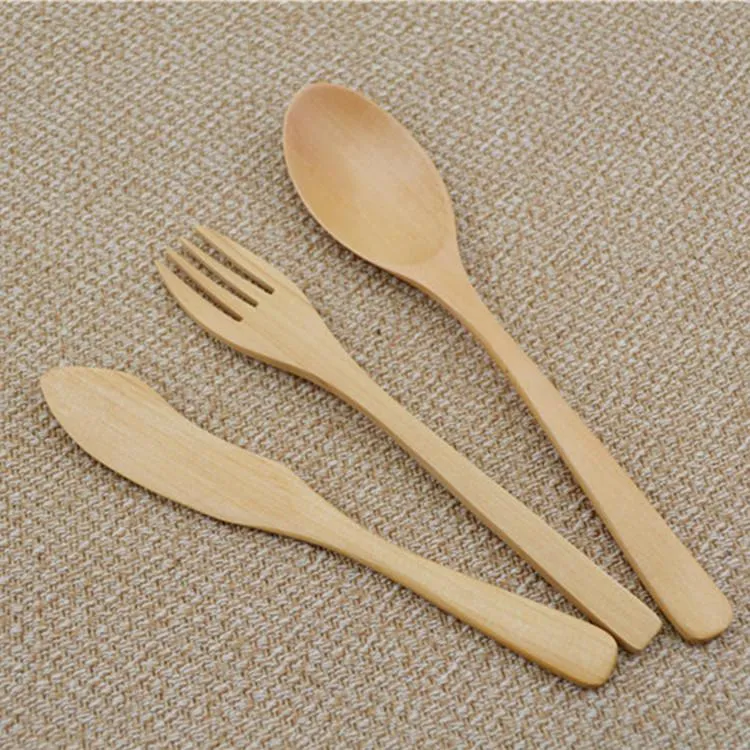 Flatware Sets Chinese Wooden Knife Fork Spoon Set Wood Tableware Dessert SetFlatware