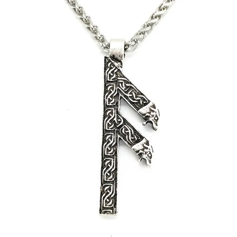 Colares pendentes duplas laterais viking lobo amuleto nórdico deus odin ansuz runas jóias colar vintage homens talismanpinging