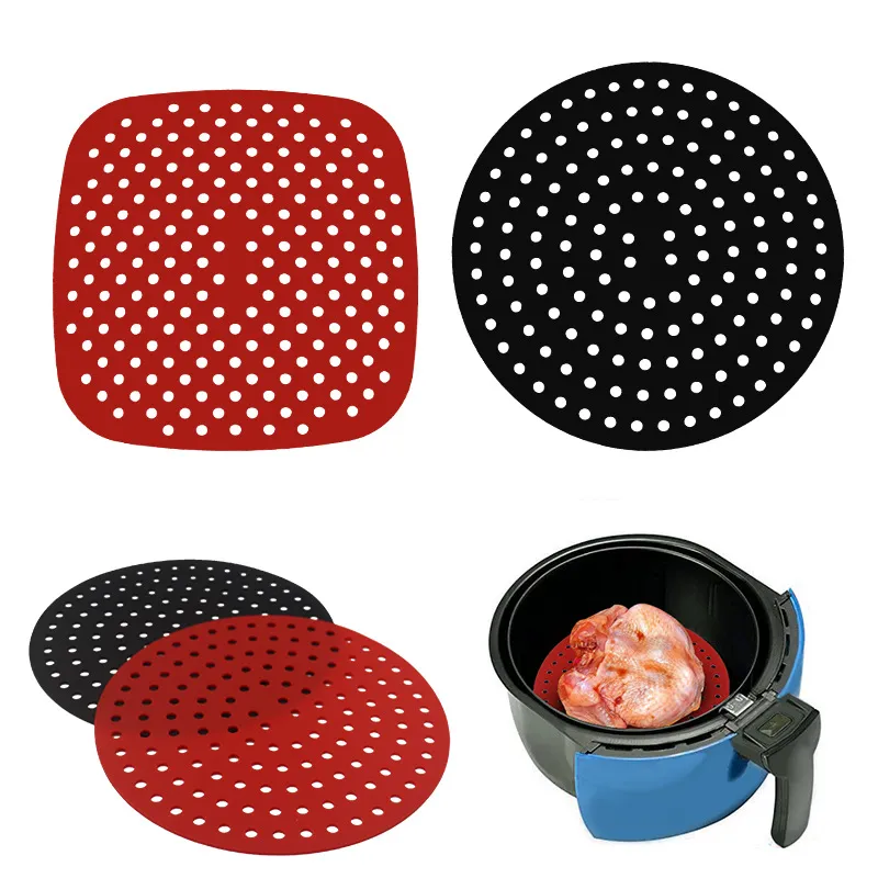 Fodera per friggitrice ad aria in silicone Cuscinetto per cottura a vapore antiaderente Rivestimento interno per cottura Tappetino da cucina Utensili da cucina Accessori Pentole ecologiche W3