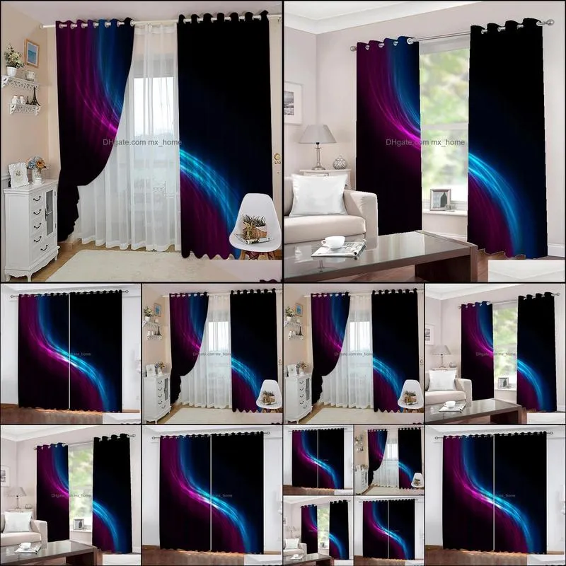 custom curtains Black blue purple color stripes 3D Blackout Curtains For Living room Bedding room Drapes Cotinas para sala