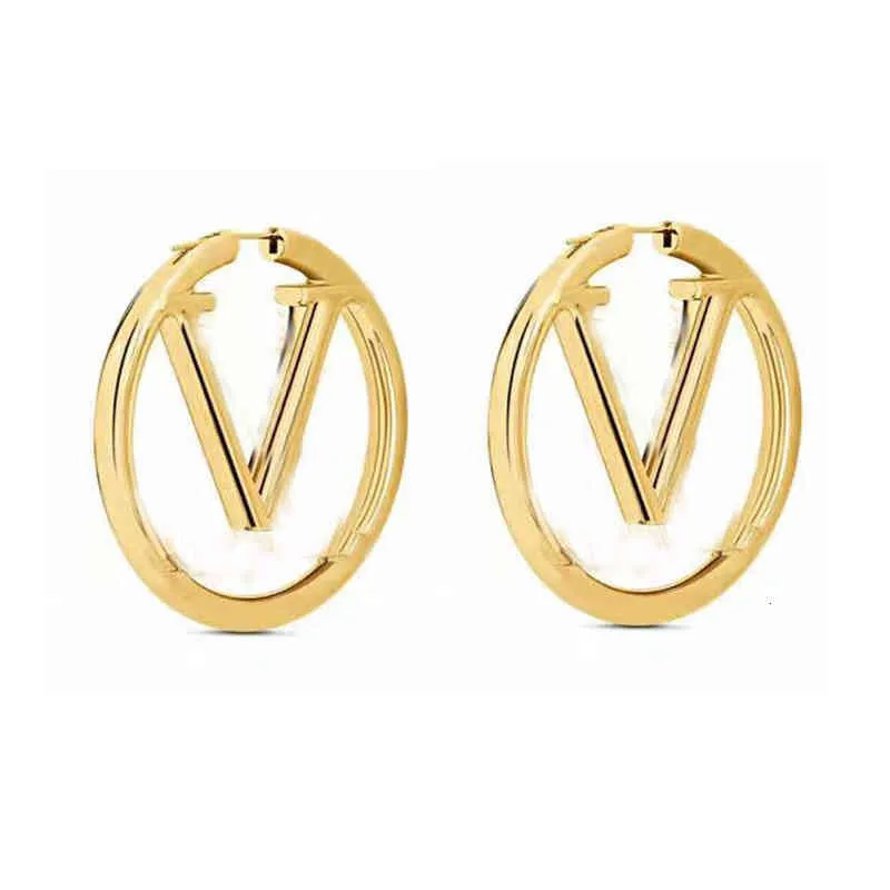 Grandi orecchini a cerchio in oro di lusso per donne da donna Orecchini a bottone per ragazze orrose Set di orecchini di gioielli di design Regalo di San Valentino Fidanzamento per la sposaZWXJ