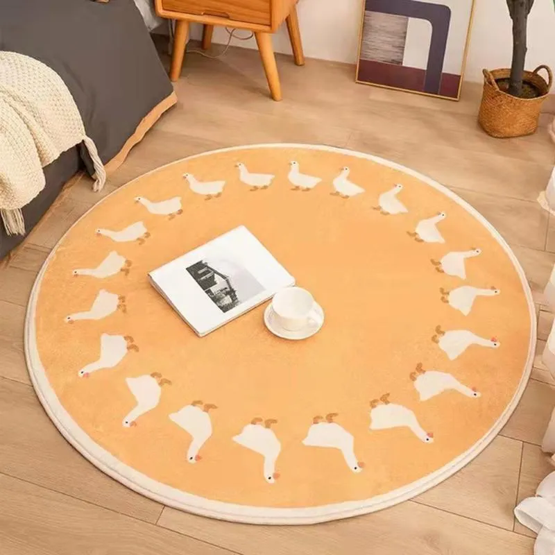 Carpets Cartoon Monkey Duck Round Carpet Living Room Rugs Bath Mat For