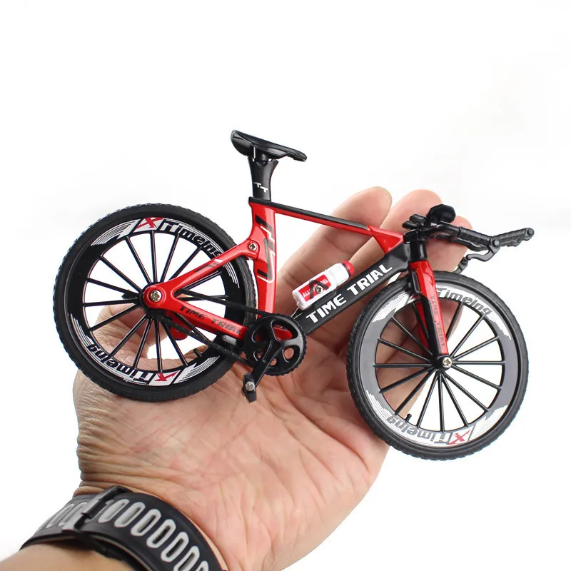 1 10 Mini Alloy Bicycle Toy Diecast Metal Finger Mountain Bike Racing Model Funny Collection S For Children 220608