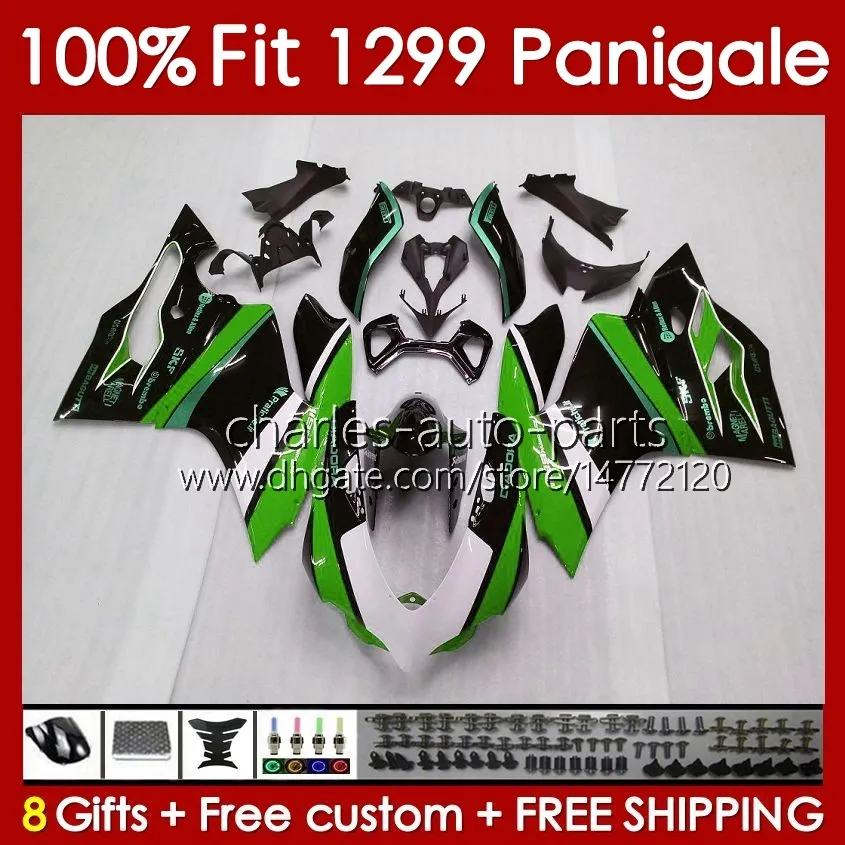 OEM Body for Ducati Panigale 959 1299 S R 959R 1299R 15-18 هيكل السيارة 140NO.28 959-1299 959S 1299S 15 16 17 18 Frame 2015 2015 2017 2018 Injection Mould Fairing Green Stock Stock