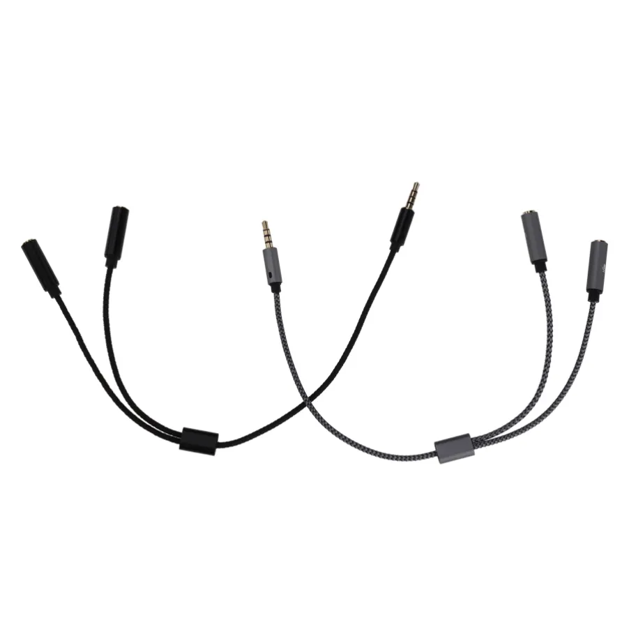 3.5mm Jack 1 Male to 2 Female Dual Y Splitter Headset Cables Earphone Headphone Audio Cable Extended Aux Cord Adapter