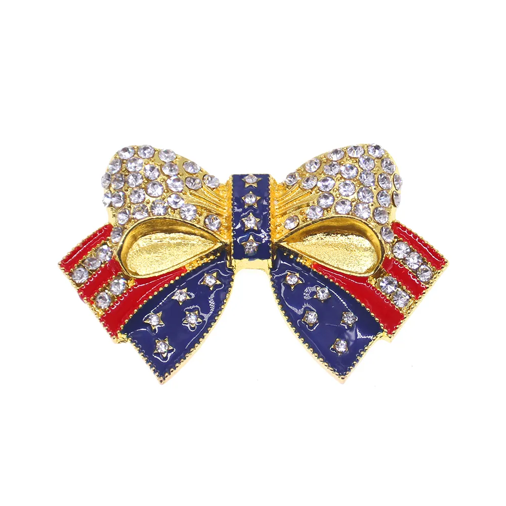 Premium 10-Piece Rhinestone Flag Pins Set - Sparkling Patriotic Bow ...