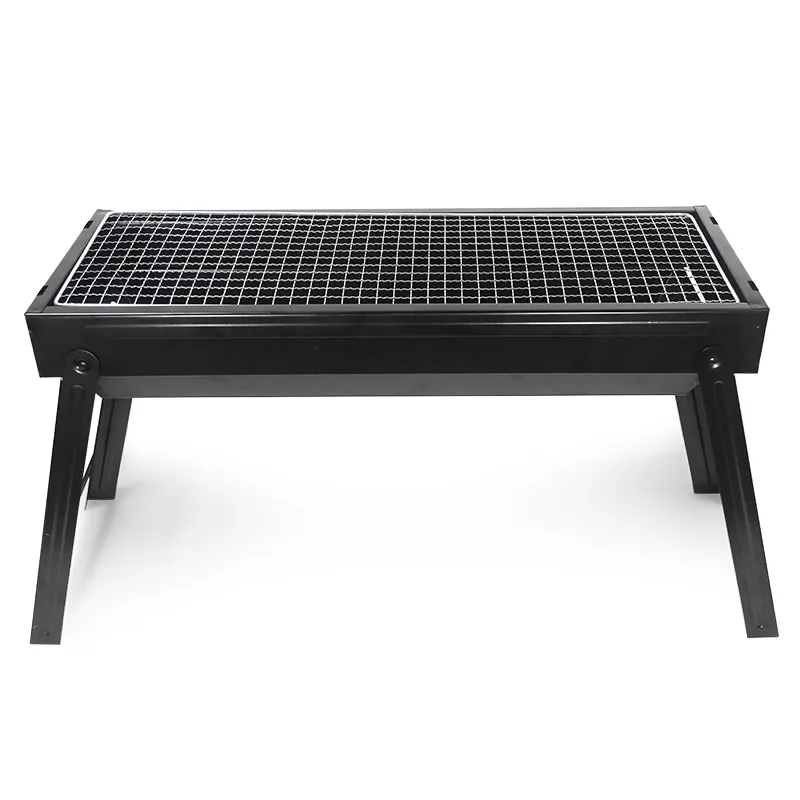 Groothandel draagbare barbecuesets Outdoor Charcoal grill vouwen draagbare veldapparatuur voor camping roestvrijstalen koolstofoven 3.2x9.5x23.6 inch A12