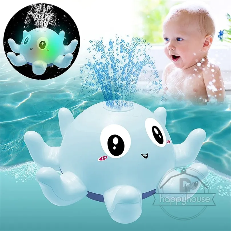 Baby Bath Toys Spray Water Shower Bathing Toys for Kids Electric Whale Bath Ball with Light Music LED Light Toys ool Bathtub Toy 220531