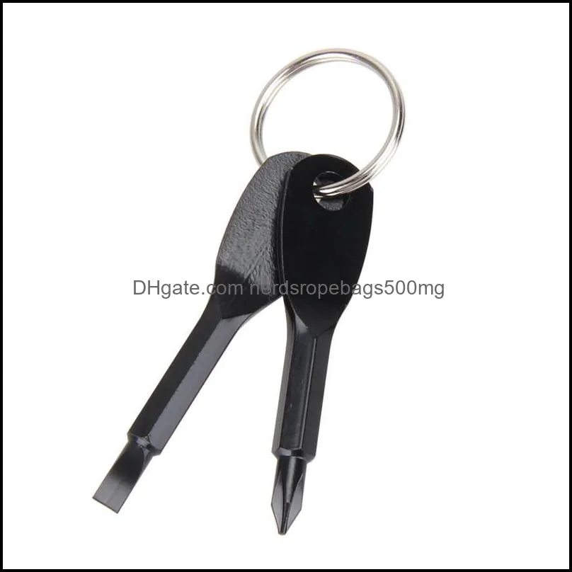 Screwdrivers Keychain Outdoor Pocket Mini Screwdriver Set Key Ring With Slotted Hand Key Pendants Tool WQ483-WLL