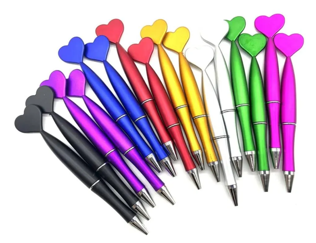 LovePen Penna a sfera a forma di cuore - Materiale da scrittura con inchiostro nero per scuola/ufficio - Logo personalizzabile, multicolore - Ricompense/regali ideali .