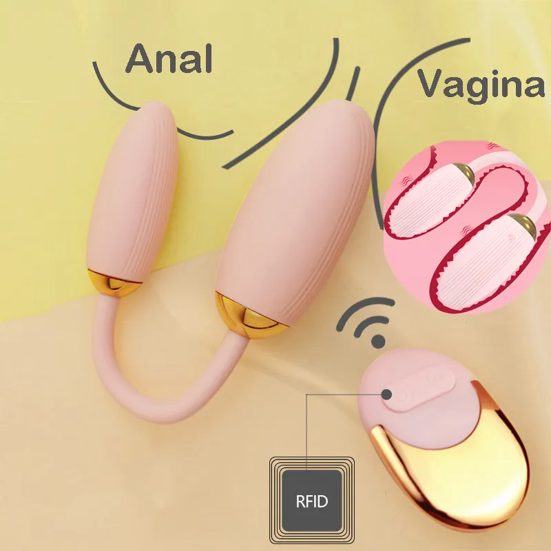 Kadın Mastürbatörler Vibratörler Atlama Yumurta Çift Kafa Vibratör Masajı Anal Fiş Oyuncakları Yetişkinler için Seksi Makine Juguetes Sexyuales